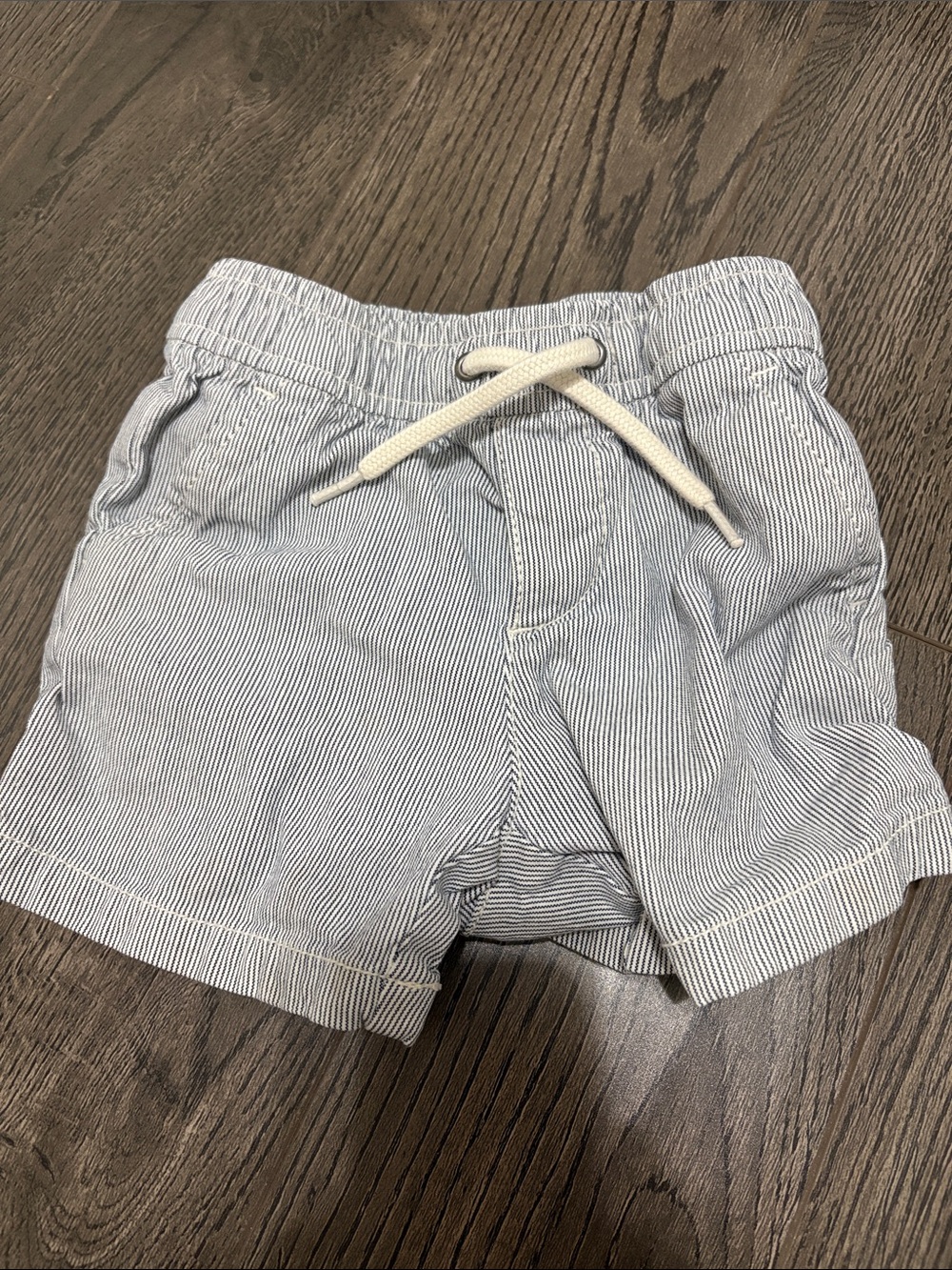 GAP Light Blue Pinstripe Drawstring Shorts